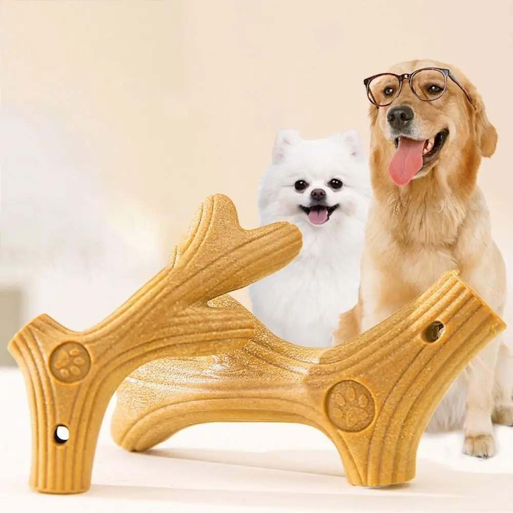 

2Pcs Portable Log Color Dog Chew Stick Bite Resistant Bone Shape Dogs Chew Toys Wood Dog Interactive Toys Relieve Boredom