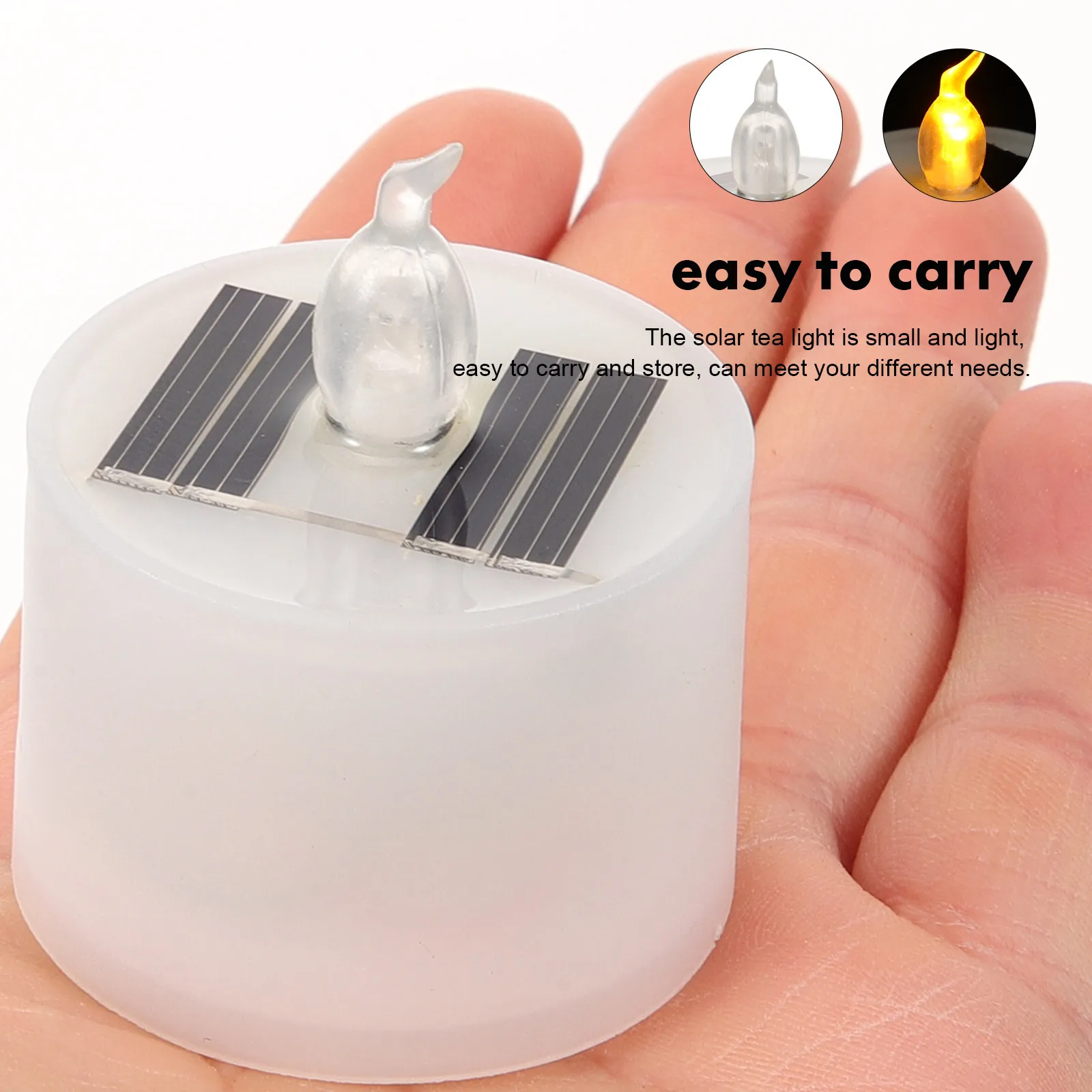 

4Pcs Solar Tea Lights LED Lamps Outdoor Yard Garden Solar Powered Flameless Decorative Lights Tea Light