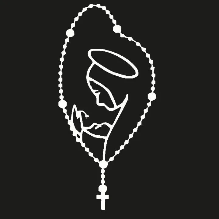 Rosary Saint Mary Fatima Virgen Vinyl Stickers Removable Adhesive Window Decoration Decals for Laptop, Car, Cup