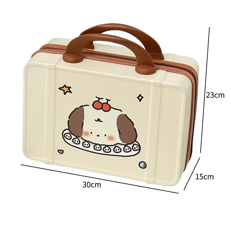 Kawaii Dog Makeup Storage Organizer Cute Travel Plastic Cosmetics Case Portable Large Capacity Storage Container For Girl Women