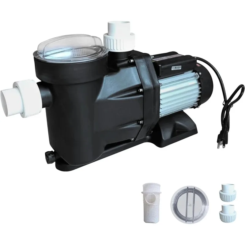 Swimming Pool Pump 3HP 110V 1100W 9000 GPH Single Speed for Above/In Ground Pool High-Flow Pool Pump with Strainer Filter Basket