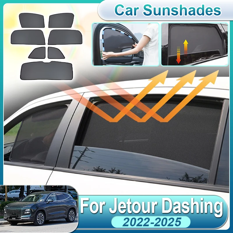 

Для Jetour Dashing 2022-2025, Soueast S06: Сетчатая накладка на боковое окно автомобиля, солнцезащитный козырек, складная шторка на боковое/заднее окно, автоаксессуары