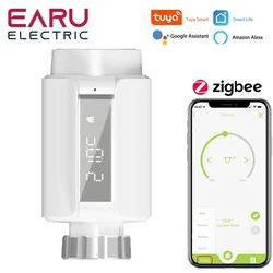 Tuya ZigBee Smart Radiator Actuator TRV Programmable Thermostatic Radiator Valve App Remote Temperature Controller Support Alexa