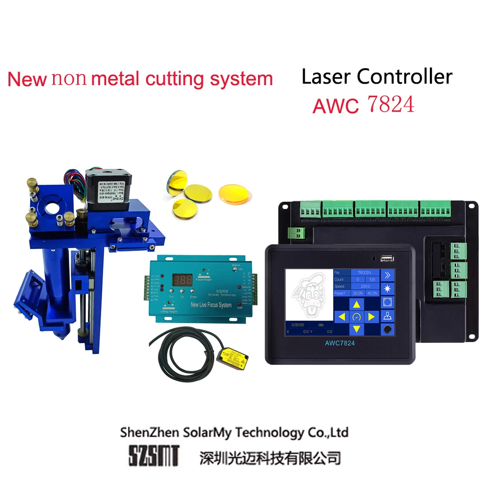 Upgrade Non-Metal Auto Focusing Full Set Laser Control System AWC7824 AWC7824K Controller For Co2 Engraving & Cutting Machine