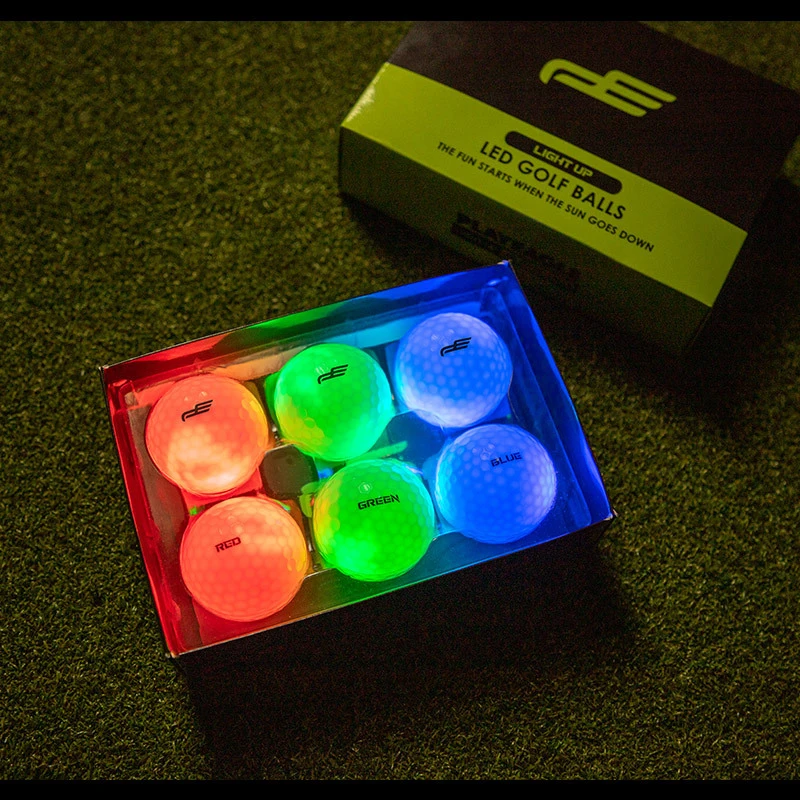 Luminous Ball a Box of 6 (3 colors) LED 40 hours Golf Luminous Ball Golf Gift Box