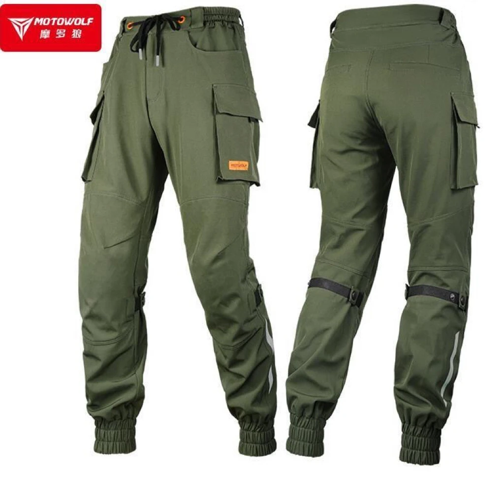 

Motowolf Motorcycle Four Seasons Waterproof Riding Pants Men Casual Touring Motorbike Trousers With Hip and Knee Gears