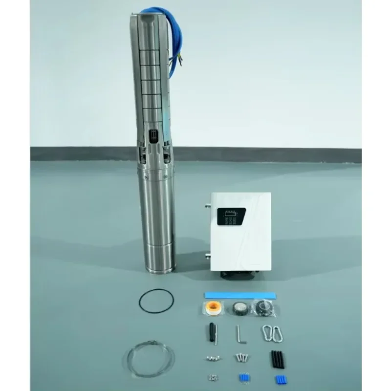 مضخة مياه شمسية هجينة بقدرة 11 كيلو وات تيار متردد/تيار مستمر مقاس 6 بوصة ماركة مصنع نظام الآبار العميقة