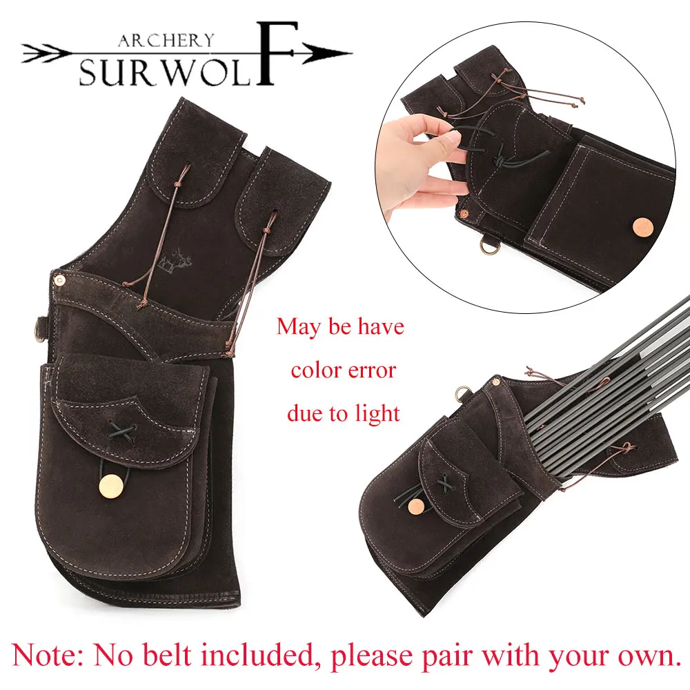 

1 шт., колчан для стрельбы из лука с дикой обратной стрелой, сумка для стрел из воловьей кожи, вмещающая 24 стрелы для изогнутого блочного лука, аксессуары для охоты и стрельбы