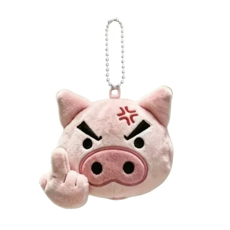 Crayon Shin-chan Cartoon Plush Keychain Creative Cute Pink Fat Zaemon Plush Doll Pendant Suitable for Backpack Car Key Gift view 6