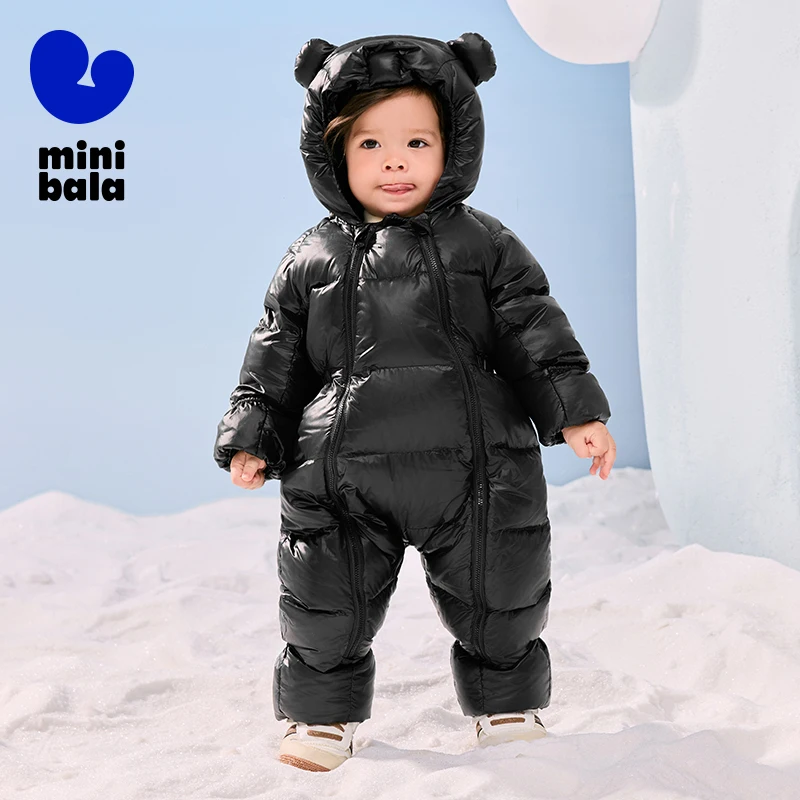 Mini Bala Down Jumpsuit for Boys and Girls Babies 2024 Winter New Product