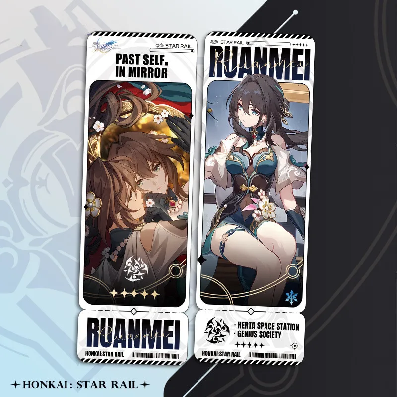 21x7cm Imbibitor Lunae Fu Xuan Blade Honkai Star Rail Laser Ticket Painting Double-sided Collection Card Poster Bookmark Gift