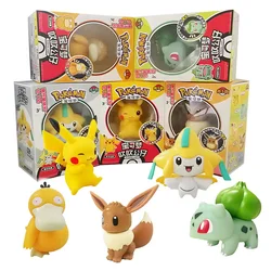 Pokemon lamp Action Figure original Pikachu Eevee Psyduck Bulbasaur Jirachi night led light glow toy figurine elf doll child gif