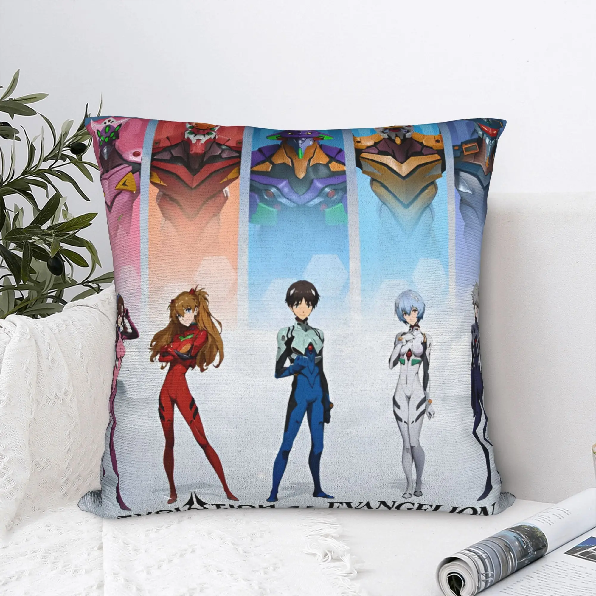E-Evangelions Throw Pillow Covers Living Room Decoration Fashion Hip Hop EVA Anime Cushions for Sofa Square Pillowcase