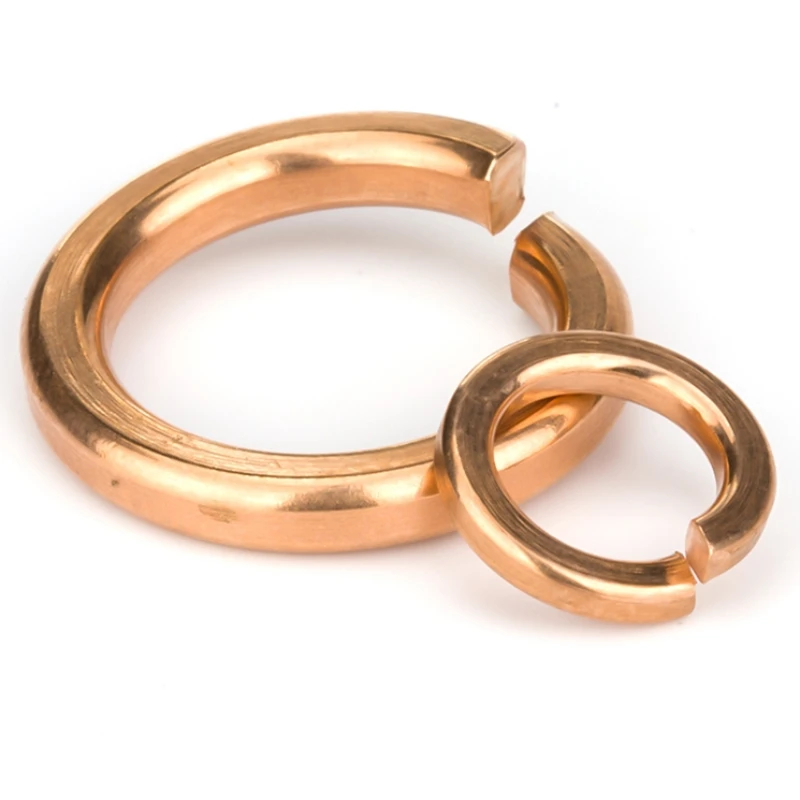 브론즈/구리/황동 스플릿 스프링 와셔 M2 M2.5 M3 M4 M5 M6 M8 M10-M22 탄성 가스켓 쉘 패드 스프링 잠금 와셔 풀림 방지