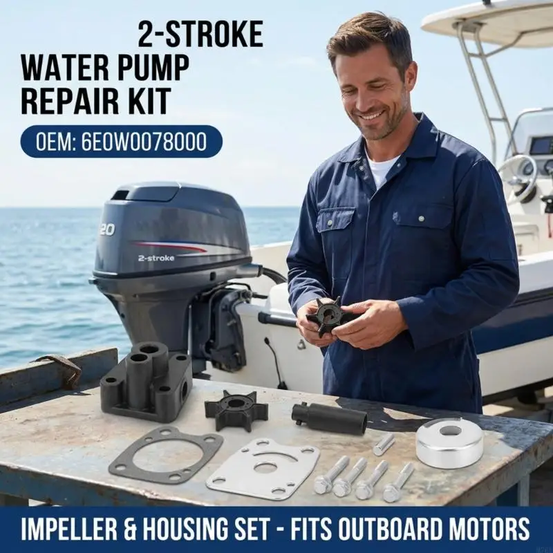 M76E Außenbord-Wasserpumpen-Reparatursatz mit Laufradteilen für 4A 4HP 5C 5HP Service – Detail 7