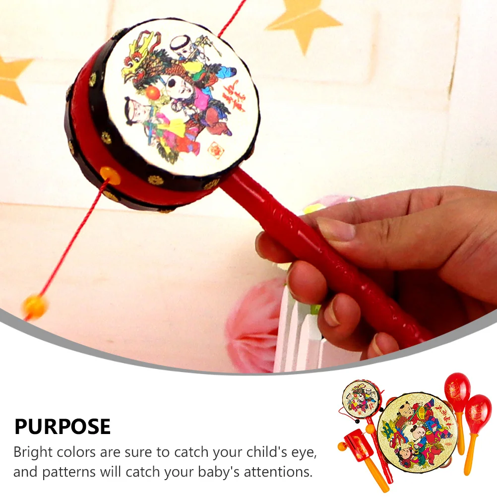 5 قطعة طبول حشرجة الموت الطفل الهزازات التعليمية المبكرة ألوان متنوعة يده الطبول الصوتية الرضع اللعب اليد حشرجة الموت طفل صغير