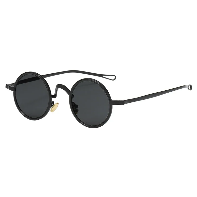 

Yy Metal Black Frame round Sunglasses Retro Small Glasses Polarized Sunglasses Small Face