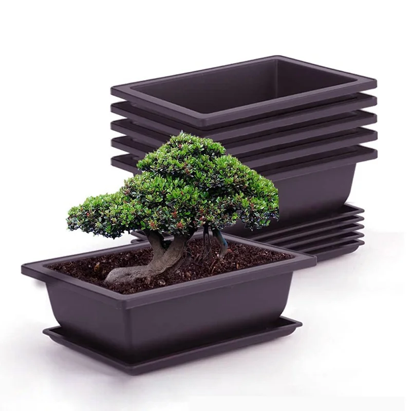 1PC plastikowa doniczka balkon plac doniczki kwiat Bonsai miska doniczka do rozsad doniczka imitacja prostokąt przedszkole umywalka