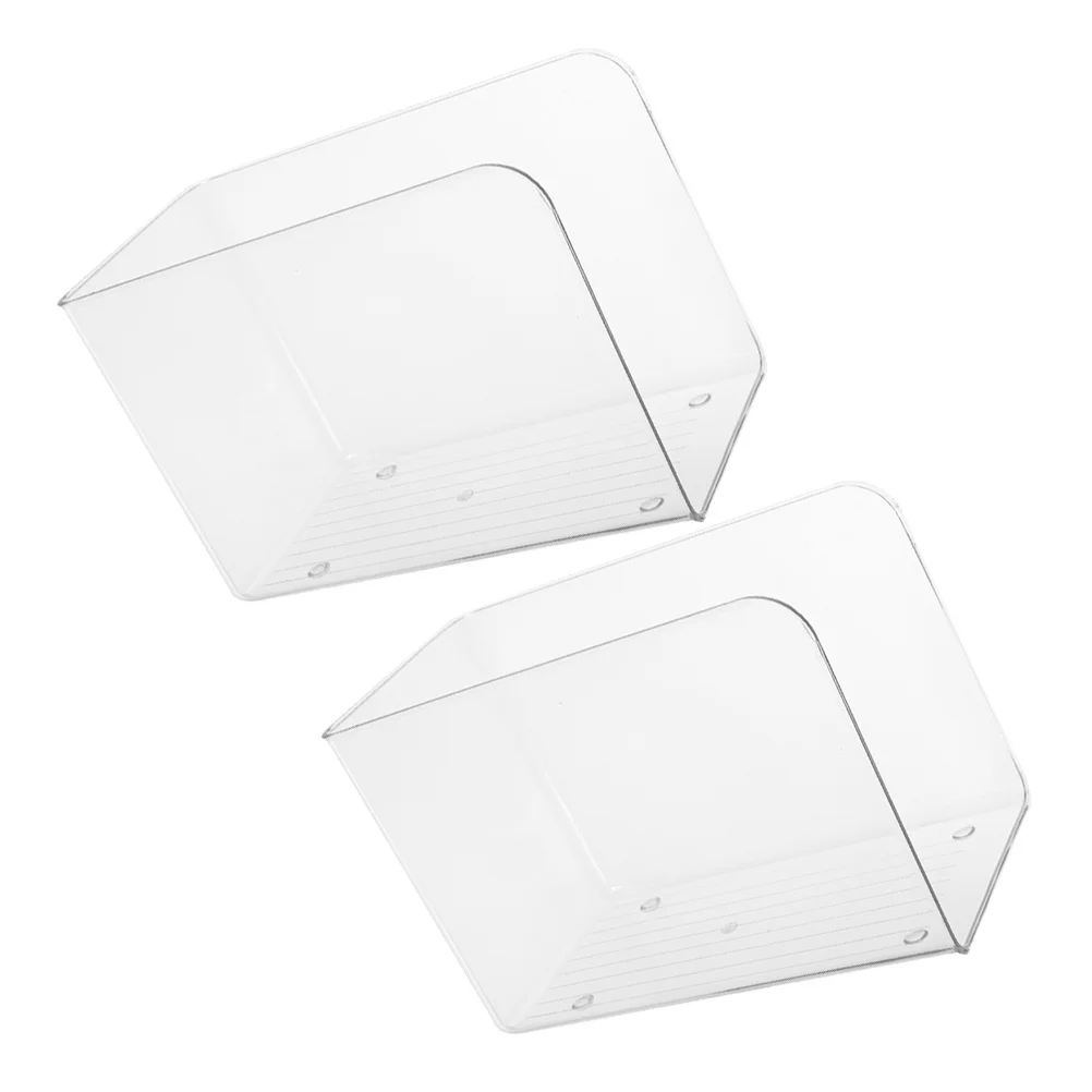 2Pcs Clear Bookend Acrylic File Organizer Magazine Files Storage Rack for Home Office Magazine Files Acrylic File Organizer