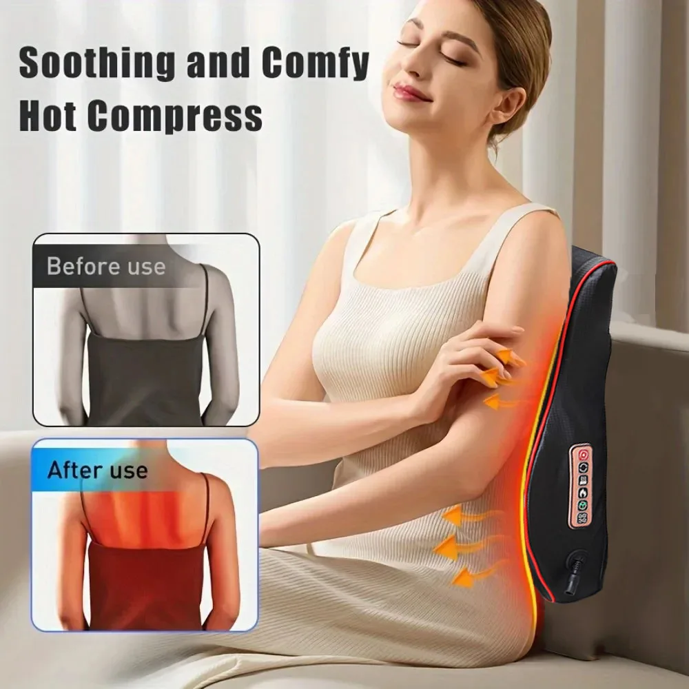 

Electric Back Massager With Heat Neck Massager Pillow For Shoulder Body Muscle Pain Relief Massage Neck Pillow