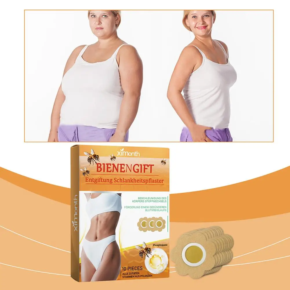 10/20pcs Bee Slimming Paste  Body Sculpting Detox Beauty Patches Stomach Fat Burning Navel Stick