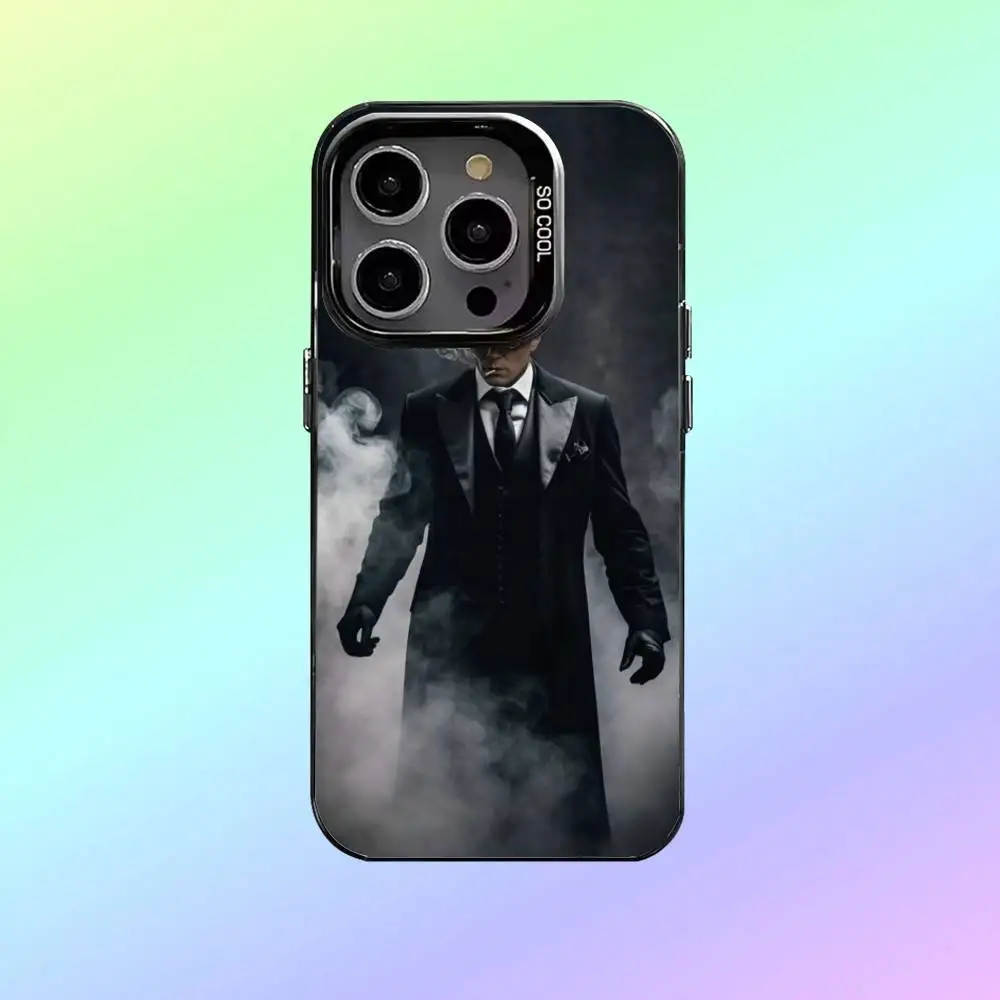 حافظة هاتف P-PeakyS T-Thomas Shelby Blinders لهاتف iPhone17,16,15,14,13,12,11 Plus,Pro Max حافظة هاتف فضية ملونة #3