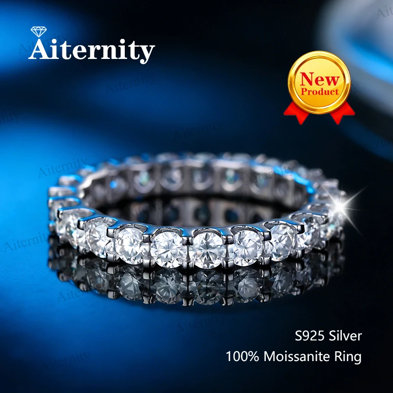 

Новое женское кольцо с 10 камнями из муассанита, блестящее обручальное кольцо, 100% чистое серебро S925, классическое кольцо для вечеринок