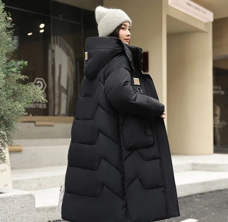

New Winter Women Jacket Long Parkas Female Down Cotton Hooded Overcoat Thick Warm Windproof Casual Loose Coat