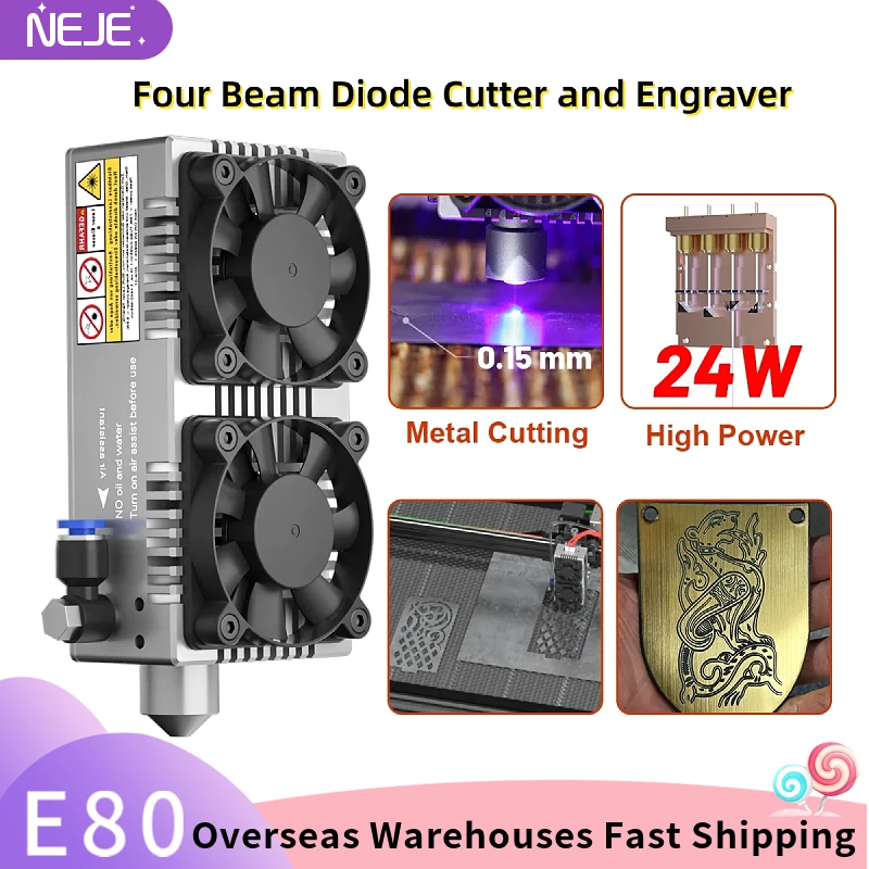 

NEJE E80/E40 Laser Module Kit Cutting Engraving Module Laser Head 450nm Blue Light With TTL / PWM Modulation for DIY