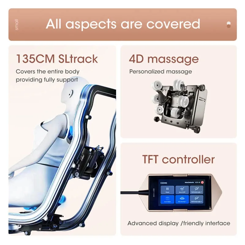 2026 Shiatsu Thai Full Body Massage Chair Calf Roller Hip Airbags Heart Detection Dual Core Mechanism Zero Gravity 4D 5D