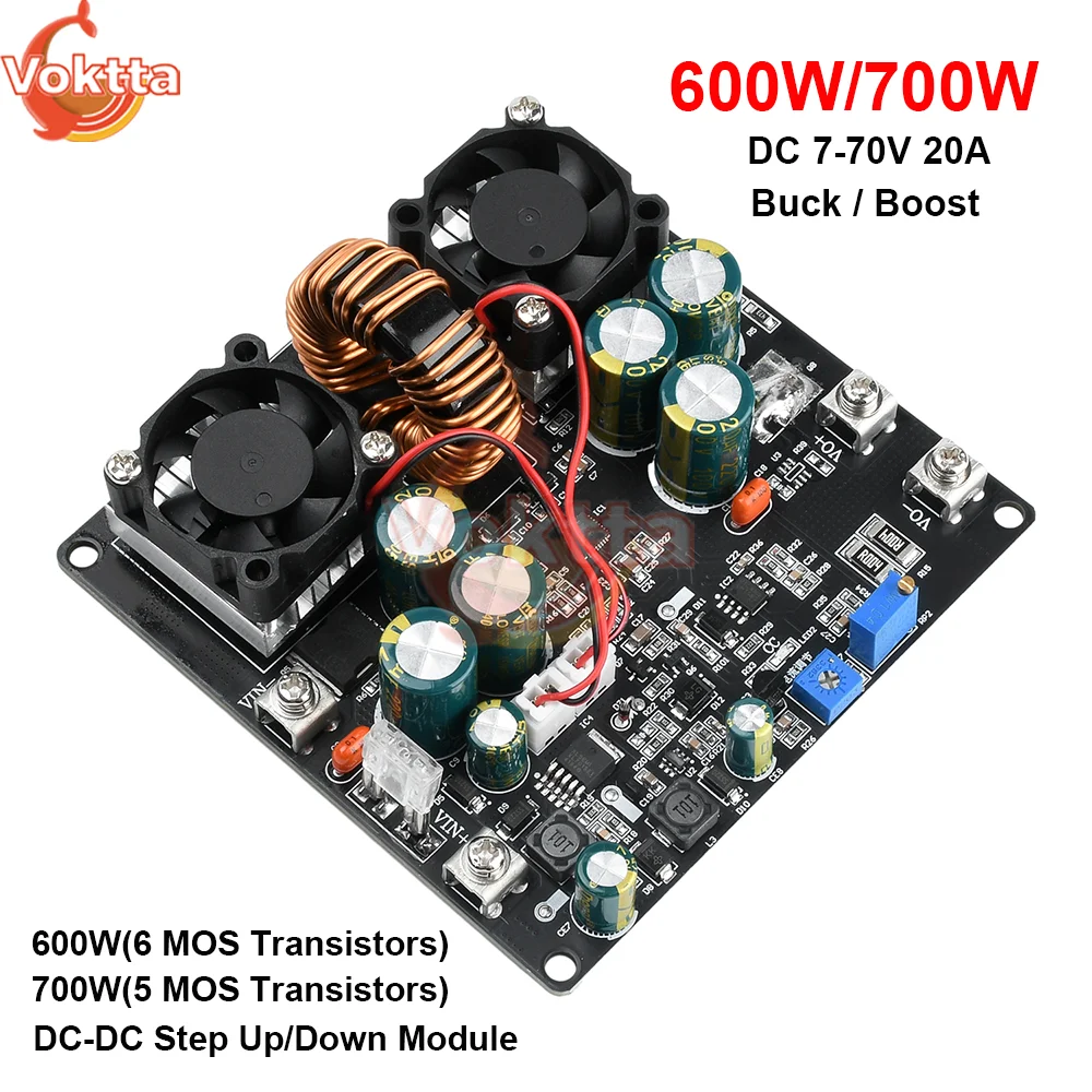 DC 7-70V 20A 600W 700W High-power Buck Boost Module DC-DC Step Up