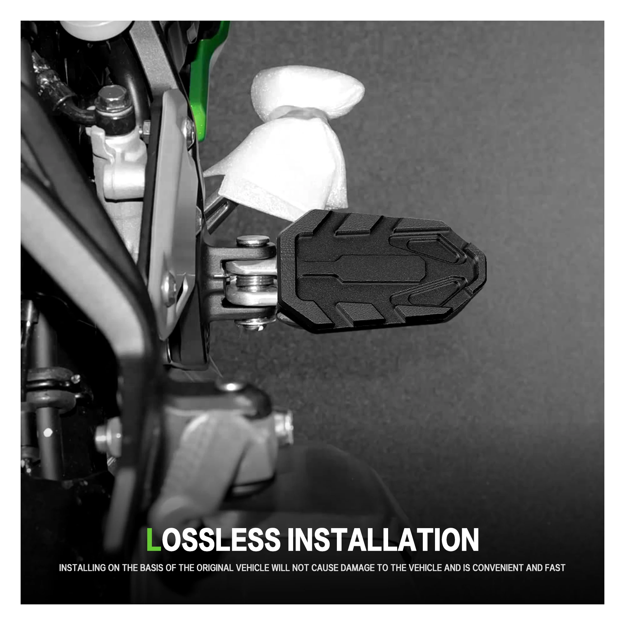 For Z650 Z900 SE for 650 H2 SX Versys-X 300 250 Motorcycle Aluminium Foot Pegs Expandable Teeth Pedal