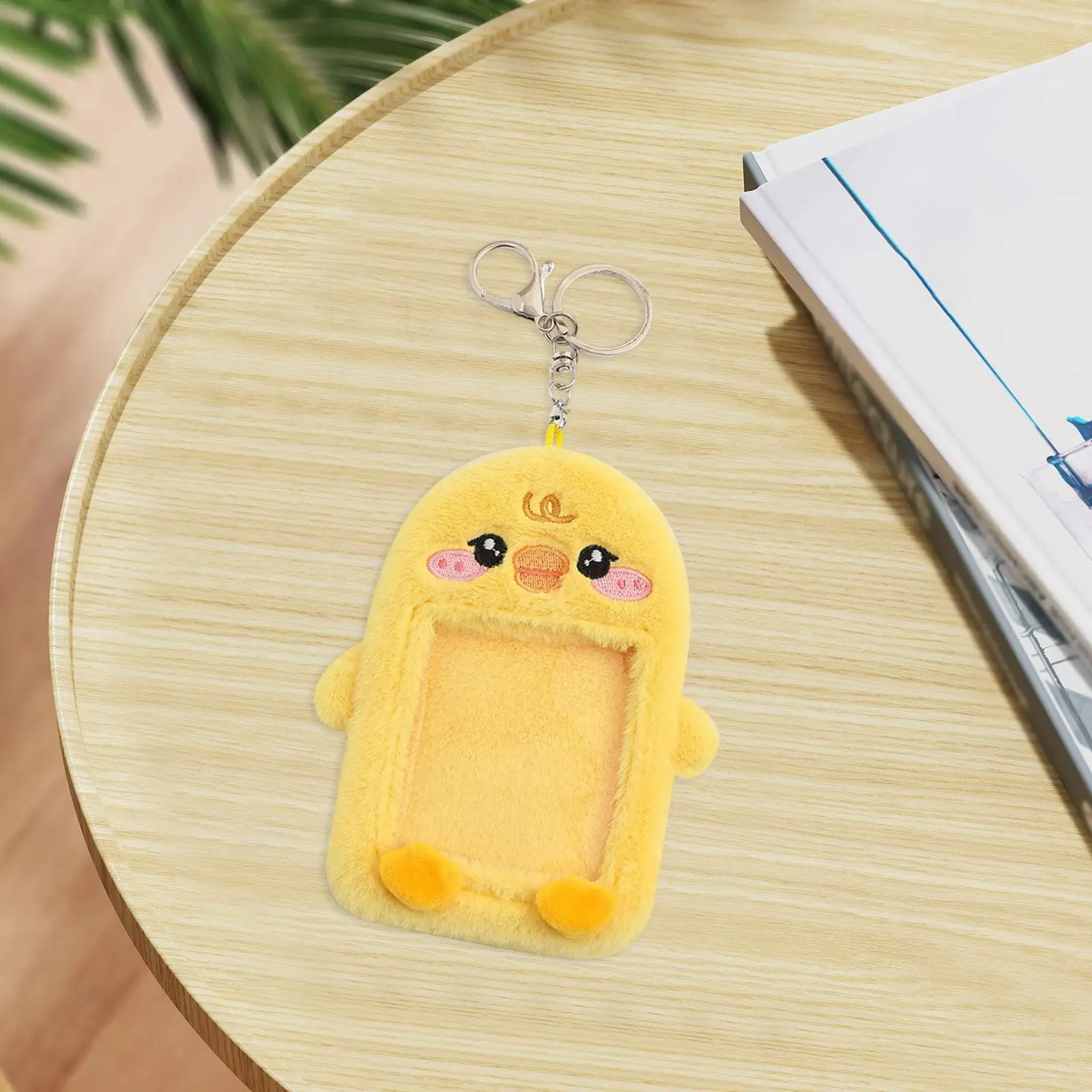 Plush Photocard Holder Keychain Casual Cute Cards Protector Photo Card Holder for Bus Cards Game Cards Badges Card ID Cards