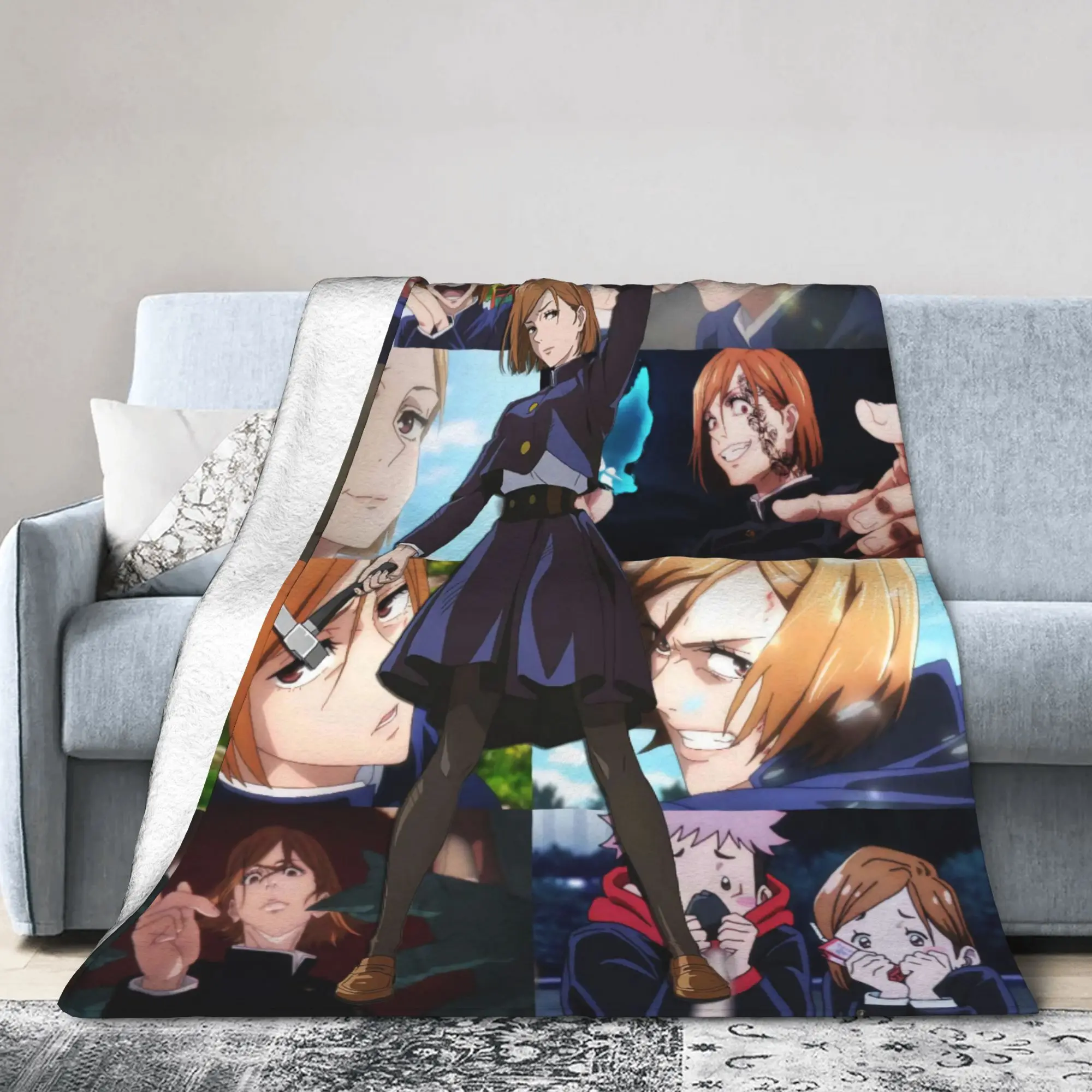 

Nobara Kugisaki Jujutsu Kaisen Flannel Blanket Winter Soft Warm Throw Blanket for Child Couch Bed Pattern Bedspread Bed Cover