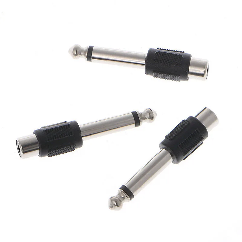 10 Pcs RCA Female Jack To 6.35mm 1/4\