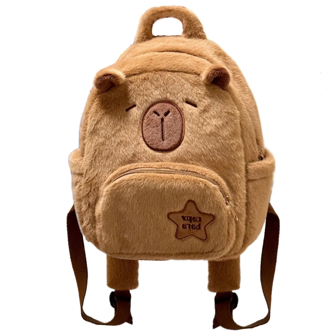 Estudante saco de escola capibala pelúcia capivara saco casual all-match saco de pele grande capacidade mochila saco de escola