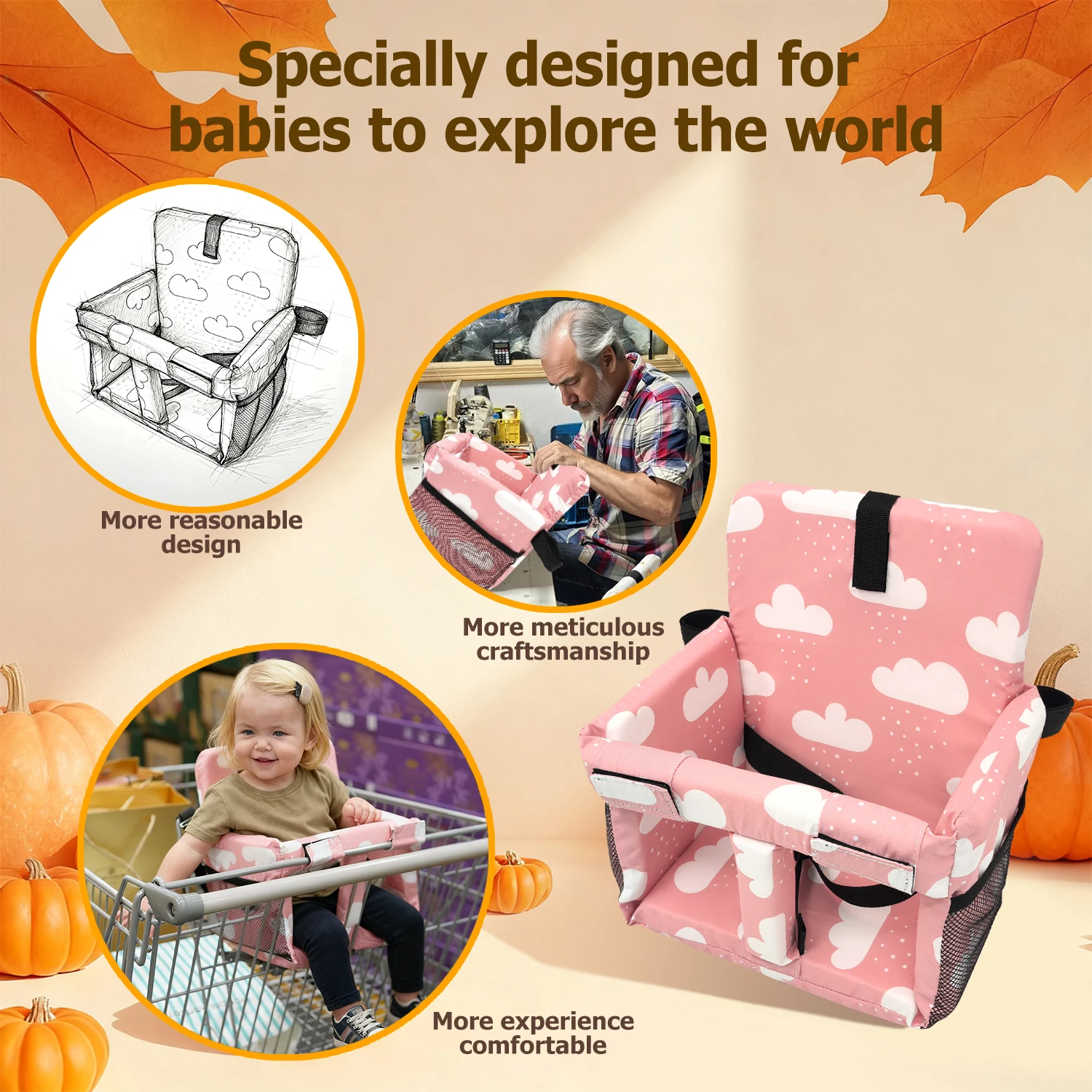 Чехол для детской тележки для покупок, чехол для стульчика для кормления, чехол для продуктовой тележки, чехол для сиденья тележки для ребенка, сиденье для тележки для покупок