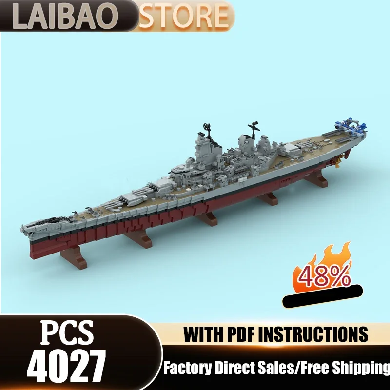 Warship Model Moc Building Blocks Hua class battleship Model Technology Bricks Christmas Assembly Toys Constructrion Gifts