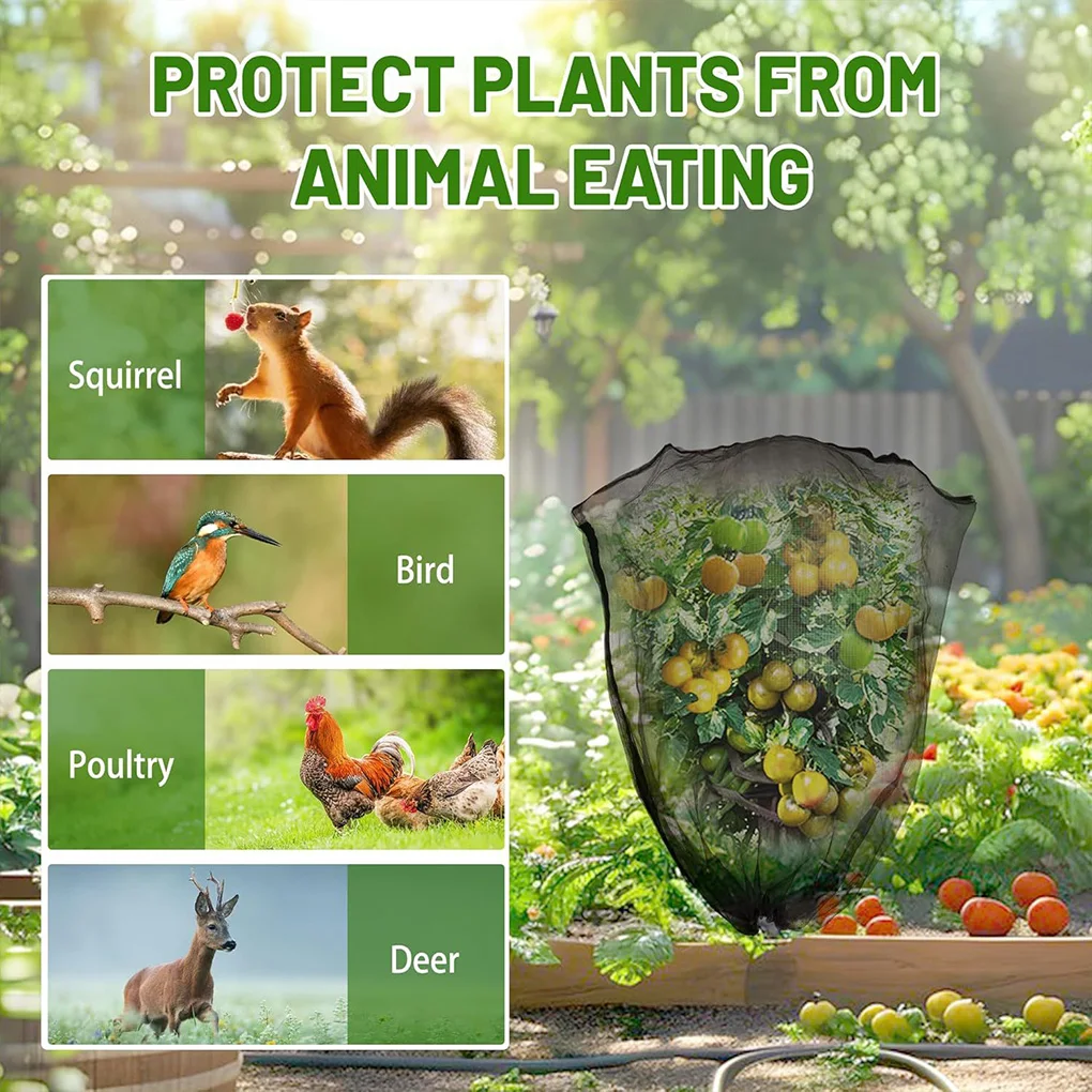 

1 шт., чехол для насекомых, на шнурке, на молнии, накрытие для цветов и фруктов, насекомых, птиц, сетка для деревьев, растений, борьба с вредителями, садовый инструмент ﻿