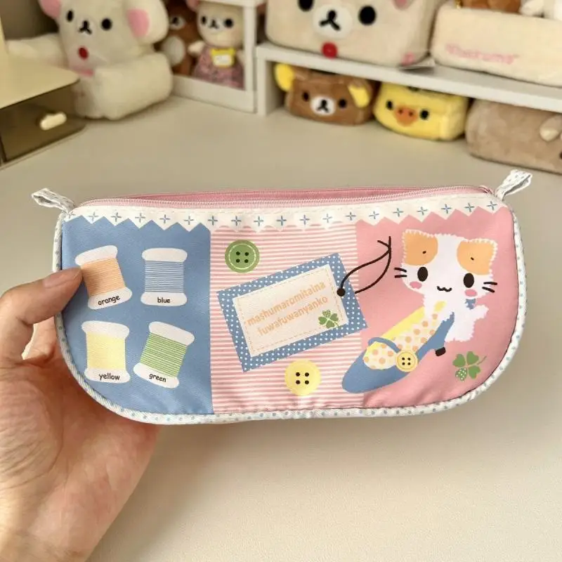 Cute Mashumaro Pencil Case Makeup Bag Stationery Cosmetics Headphones Storage Large Capacity Portable Clutch Bag Festival Gift