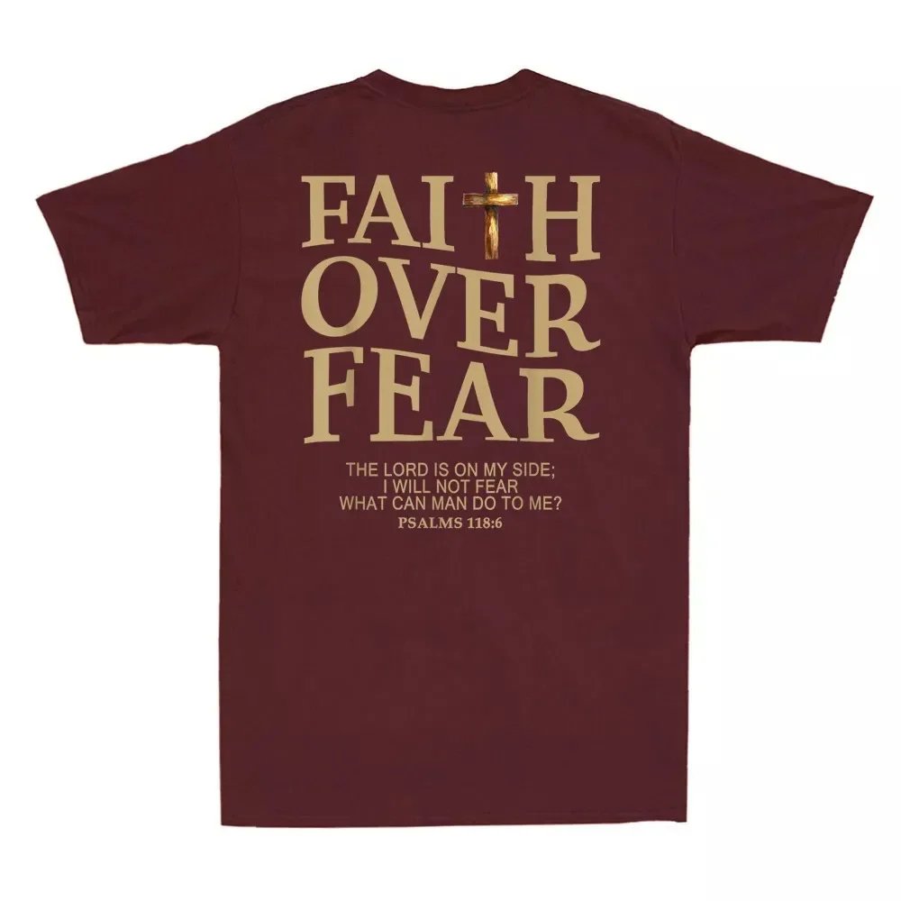 

Faith Over Fear Shirt For Women Men with Inspirational Quote ON BACK T-Shirt