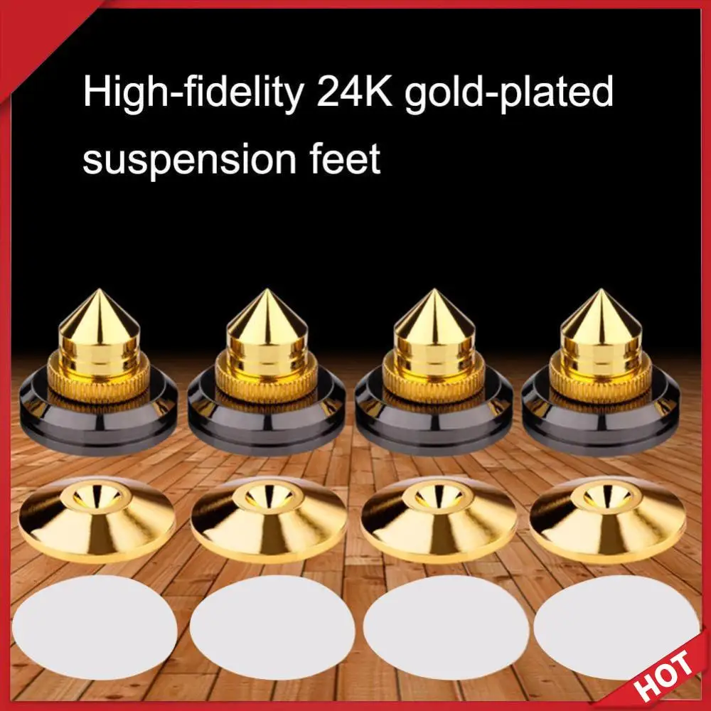 4er-Set Metall-Spikes/Konusfüße für Lautsprecherständer, Subwoofer und Audio-Verstärker – Isolationsfüße