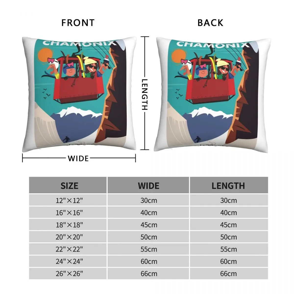 Chamonix Brevent Poster Pillowcase Polyester Linen Velvet Printed Zip Decor Throw Pillow Case Home Cushion Cover 18