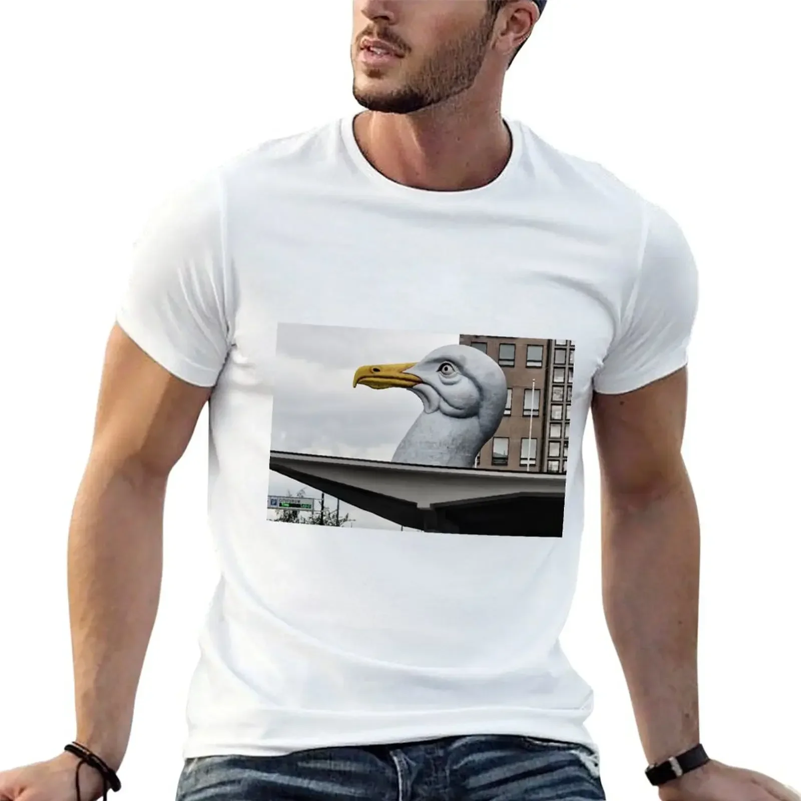 The Helsinki City Gull! T-Shirt graphic shirts sweat oversized t shirt mens cotton t shirts