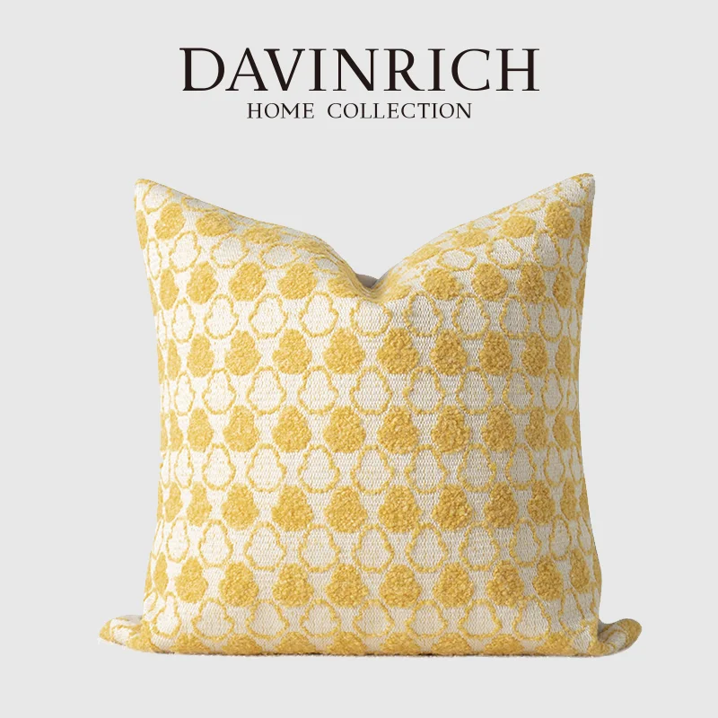 

DAVINRICH Exotic Geometry Throw Pillow Covers Spanish Talavera Pattern Embroidered Square Cushion Case Retro Ethnic Home Decor