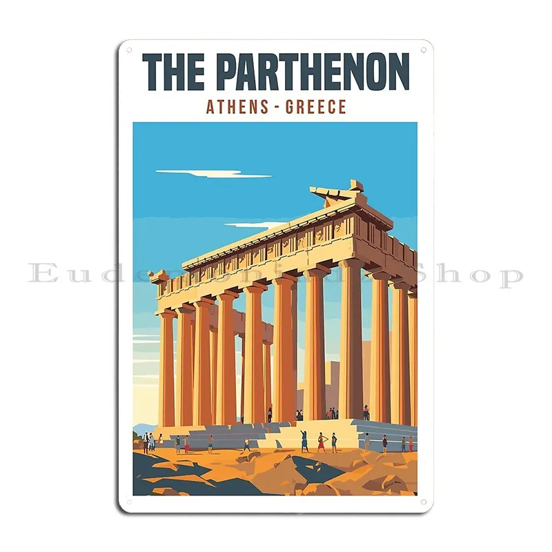 The Parthenon The Acropolis Athens Travel Poster Metal Signs Designing Living Room Pub Bar Plaques Tin Sign Poster