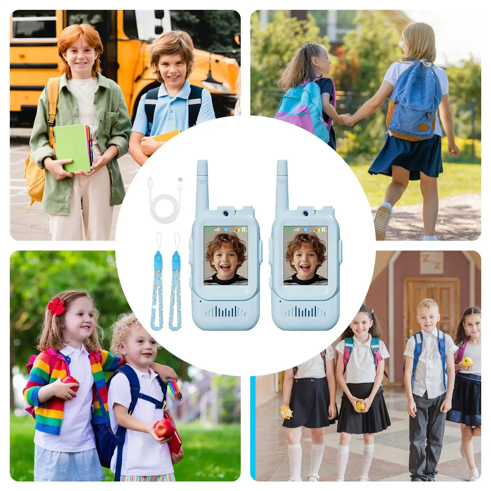 어린이를 위한 충전식 무전기 휴대용 인터콤 야외 장난감 무선 어린이 인터콤 소년 소녀 어린이 야외용