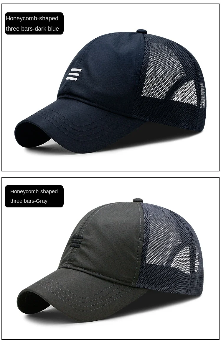 Großen Kopf Mann Plus Größe Baseball Kappe Männer Sommer Dünnen Stoff Mesh Sonnenhut Männliche Snapback Hüte M 55-60cm L 60-65cm gorras hombre – Detail 15