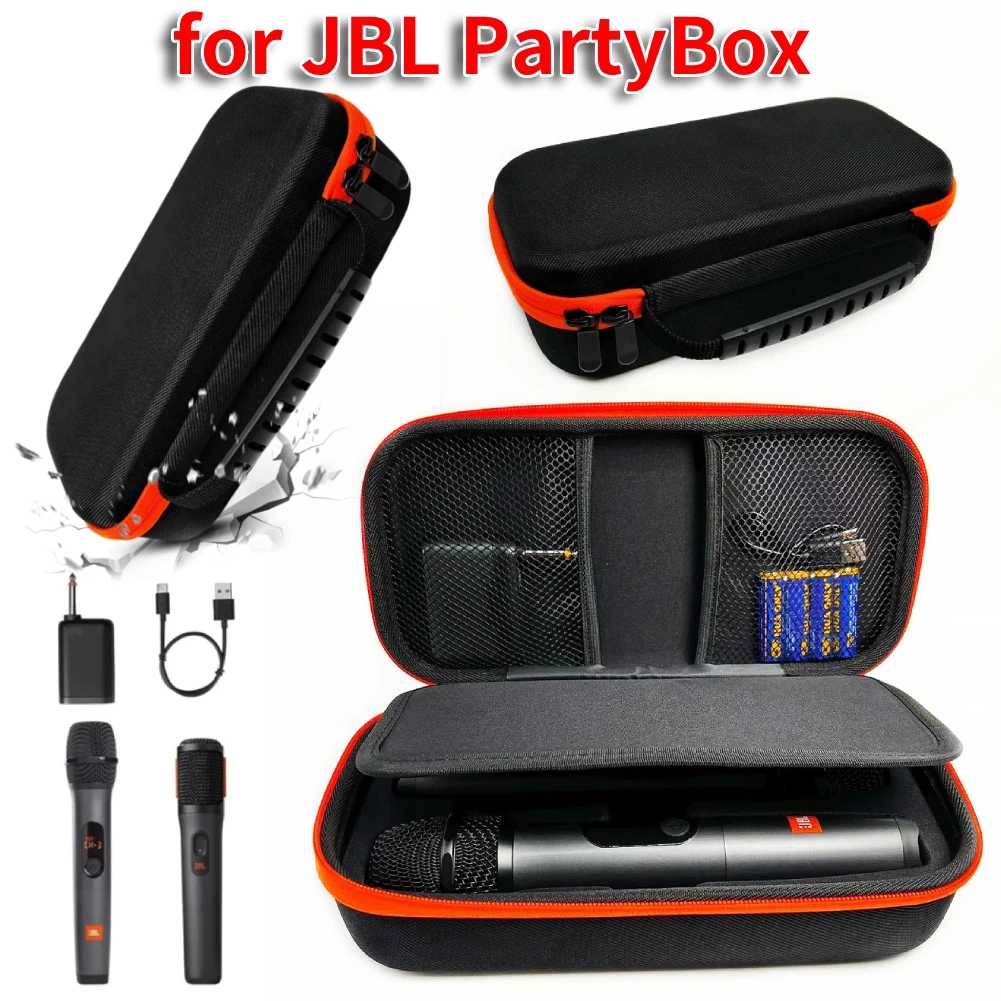 Estuche para micrófono inalámbrico, bolsa de almacenamiento portátil para micrófono, carcasa dura de EVA antiarañazos, funda Exterior para micrófono inalámbrico JBL PartyBox