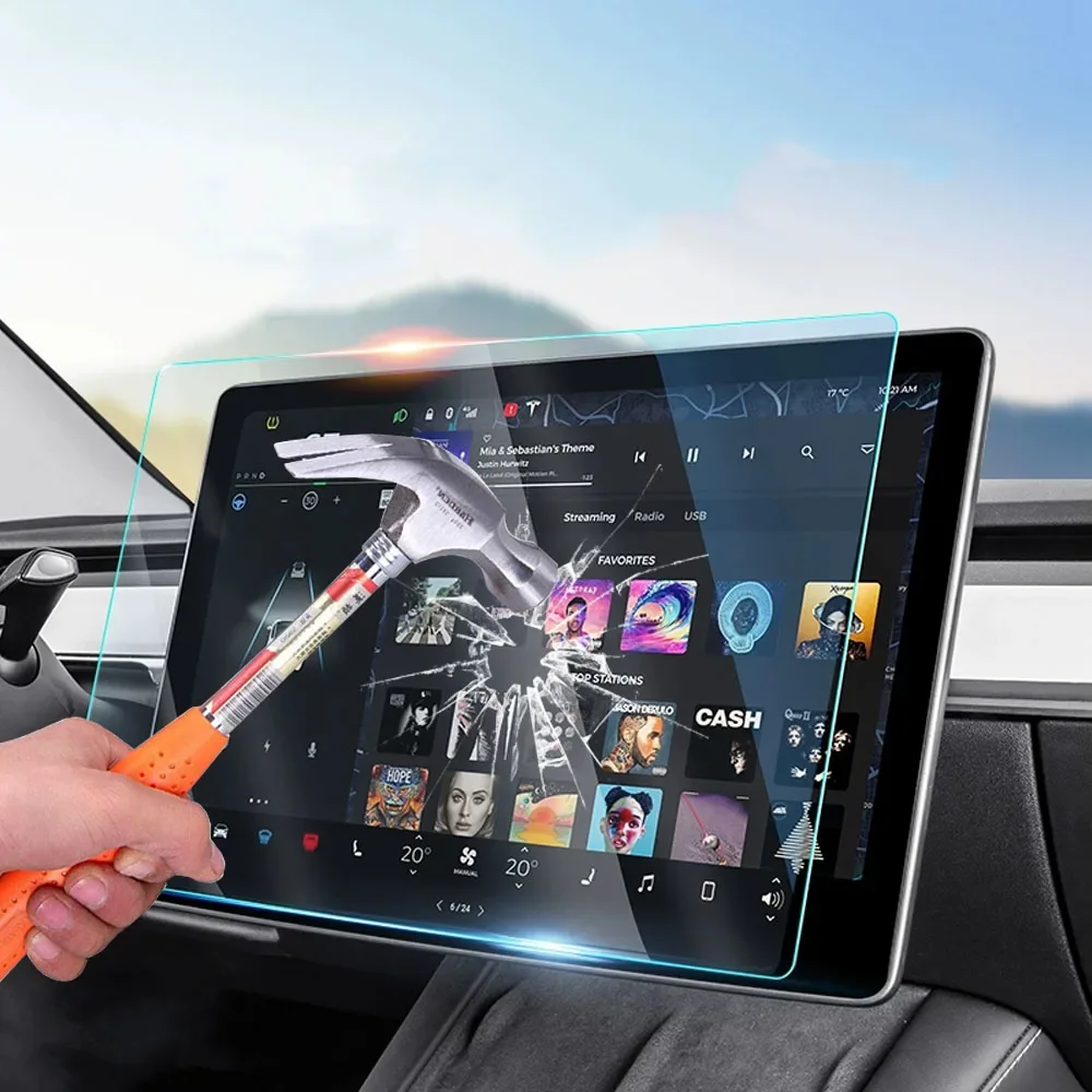 Car Navigation Screen Film for Tesla Model Y Model 3 2023 2024 Tempered Glass Screen Protector Center Display Film Accessories